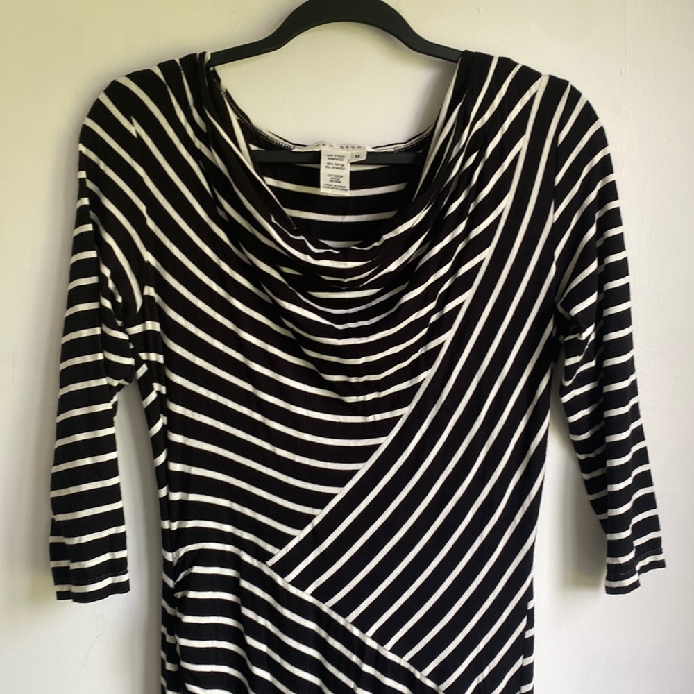 Max Studio maxi dress size M black and white striped